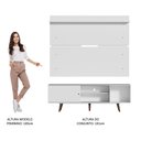 Ver imagem 6 de Rack Madesa Dubai e Painel para Tv até 65 Polegadas com Pés - Branco/rustic