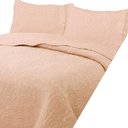 Ver imagem 1 de Cobre Leito Colcha Casal Queen Pratika Dupla Face 03 Peças - Coral - 100% Poliéster