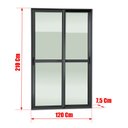 Ver imagem 4 de Porta Correr 2 Folhas Moveis 210 x 120 Elite c/Fecho Autom V.Liso Preto Brimak