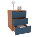 Ver imagem 3 de Mesa de Cabeceira Madri 3 Gavetas Azul/freijó - Politorno