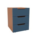 Ver imagem 1 de Mesa de Cabeceira Madri 3 Gavetas Azul/freijó - Politorno