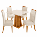 Ver imagem 4 de Conjunto Sala de Jantar 4 Lugares Quadrado Tampo de MDF Polonia Cobre/Blonde/Bege - Casa Giulia