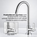 Ver imagem 7 de Torneira Cozinha Gourmet Inox Mesa Pia Bancada Longa Alta