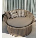 Ver imagem 1 de Chaise Palmeira Taça em Corda Areia - Tecido Duna Marrom