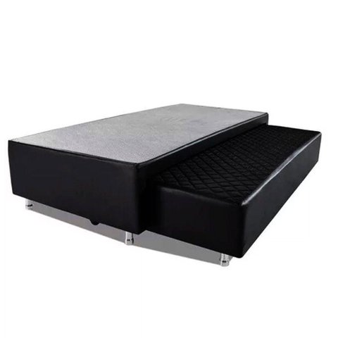 Cama Box Bicama Auxiliar Solteiro Sintético Espuma 8cm 88x188x40 Preto
