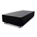 Ver imagem 2 de Cama Box Bicama Auxiliar Solteiro Sintético Espuma 8cm 88x188x40 Preto