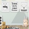 Quadro Infantil Bebê Escandinavo Ursos Sonhe Alto Kit 3 Peças - 1