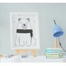 Quadro Infantil Bebê Escandinavo Ursos Sonhe Alto Kit 3 Peças - 4