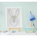 Ver imagem 6 de Quadro Bebê Infantil Escandinavo Raposa Girafa Coelho Urso Elefante Kit 5 Peças