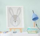 Ver imagem 6 de Quadro Bebê Infantil Escandinavo Raposa Girafa Coelho Urso Elefante Kit 5 Peças