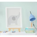 Ver imagem 5 de Quadro Bebê Infantil Escandinavo Raposa Girafa Coelho Urso Elefante Kit 5 Peças