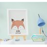 Quadro Bebê Infantil Escandinavo Raposa Girafa Coelho Urso Elefante Kit 5 Peças - 3