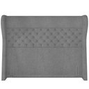 Ver imagem 4 de Kit Cabeceira Cama Box Casal 140 Cm Madrid com Puff Recamier Santorini Bouclê Cinza - Lyam Decor