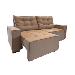 Sofá Estofado Macio Maestro Retrátil Reclinável em Linho 220:castor - 1