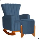 Ver imagem 1 de Kit Poltrona Balanço Melinda e Puff Jade Suede