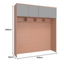 Ver imagem 2 de Guarda Roupa Modulado Ponte 4 Portas 2450x1630mm Setiba Plus Rimo Carvalho/fendi