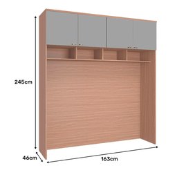 Guarda Roupa Modulado Ponte 4 Portas 2450x1630mm Setiba Plus Rimo Carvalho/fendi - 2