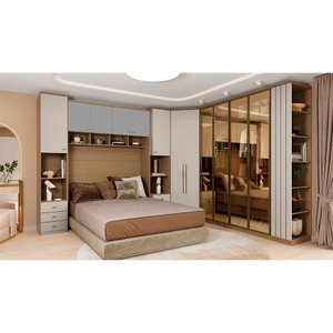 Guarda Roupa Modulado Ponte 4 Portas 2450x1630mm Setiba Plus Rimo Carvalho/fendi