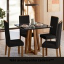 Ver imagem 2 de Mesa de Jantar Livia Piccola Quadrada com Vidro – Madeira/mdf, Âmbar/preto – Sonetto