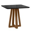 Ver imagem 1 de Mesa de Jantar Livia Piccola Quadrada com Vidro – Madeira/mdf, Âmbar/preto – Sonetto