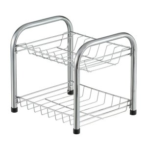 Escorredor de Louça Duplo Desmontável para 8 Pratos Cromado