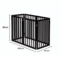Ver imagem 6 de Grade Longa e Cercado 2 em 1 Cachorro Grande Portão 3 Metros X 85cm Pet Cães Bambu Madeira 6 Módulos