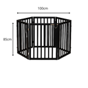 Ver imagem 5 de Grade Longa e Cercado 2 em 1 Cachorro Grande Portão 3 Metros X 85cm Pet Cães Bambu Madeira 6 Módulos