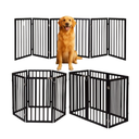 Ver imagem 1 de Grade Longa e Cercado 2 em 1 Cachorro Grande Portão 3 Metros X 85cm Pet Cães Bambu Madeira 6 Módulos