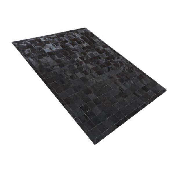 Tapete de Couro de Boi 2,0M x 1,5M Natural Costurado 10cm x 10cm com Borda - Of32 - 2