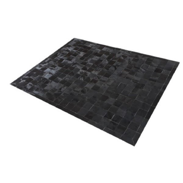 Tapete de Couro de Boi 2,0M x 1,5M Natural Costurado 10cm x 10cm com Borda - Of32 - 1