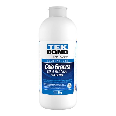Cola Branca Líquida Extra Adesivo Pva Madeira Papel Tekbond:1kg