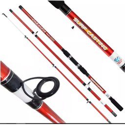 Vara Pesca Praia 3,30 Metros Albatroz Caranha 60 Lb vermelha - 1