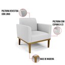 Ver imagem 7 de Kit 2 Poltronas Base de Madeira Fixa Castanho Marisa Linho D03 - D'Rossi A05 Cinza