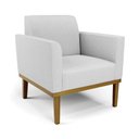 Ver imagem 3 de Kit 2 Poltronas Base de Madeira Fixa Castanho Marisa Linho D03 - D'Rossi A05 Cinza