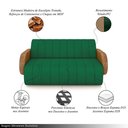 Ver imagem 3 de Sofá Decorativo Living Sala de Estar Bornéu 188cm Pés de Madeira Pu/veludo Caramelo/verde G33 - Gran