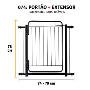 Grade de Porta Portão Retrátil Pet Cães Criança 79 a 84 Cm: