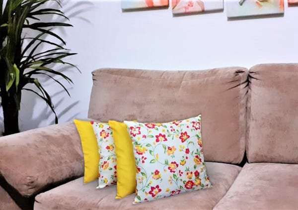 Kit Capas de Almofadas Decorativas 40x40 Centímetros Amarelo Casa e Decoração - 2