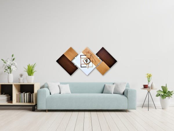 Quadro Para Sala Grande Abstrato Pintura 60x120 Centímetros Marrom Casa e Decoração - 2