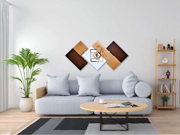 Quadro Para Sala Grande Abstrato Pintura 60x120 Centímetros Marrom Casa e Decoração - 3