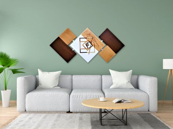 Quadro Para Sala Grande Abstrato Pintura 60x120 Centímetros Marrom Casa e Decoração - 4