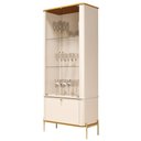 Ver imagem 2 de Cristaleira Vista Serena 2 Portas 2 Prateleiras MDF 78cm Off White Nature Bechara Móveis