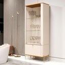 Ver imagem 1 de Cristaleira Vista Serena 2 Portas 2 Prateleiras MDF 78cm Off White Nature Bechara Móveis