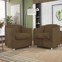 Ver imagem 3 de Poltrona Tilla Sala de Espera em Suede Balaqui Decor Marrom