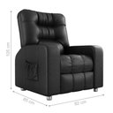 Ver imagem 4 de Poltrona Almofadada Reclinável Hull Sintetico Preto