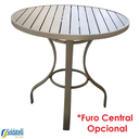 Ver imagem 1 de Mesa Outdoor Romana 100cm de Diâmetro com ou sem Furo Central e Estrutura Alumínio em Várias Cores -