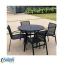 Ver imagem 4 de Mesa Outdoor Romana 100cm de Diâmetro com ou sem Furo Central e Estrutura Alumínio em Várias Cores -