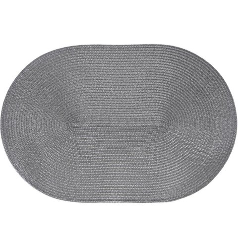 Kit 2 Americano Requinte Liso para Mesa Oval 30x45cm Chumbo