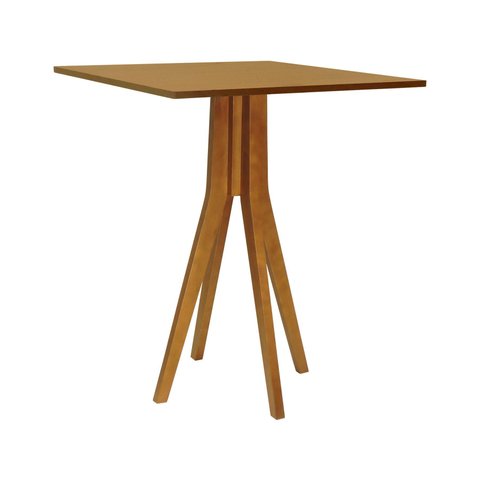 Mesa Bistrô Sevilha Madeira Maciça e Tampo Quadrado - Amêndoa - Tampo 80x80 Laminado Cinamomo