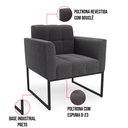 Ver imagem 3 de Poltrona Decorativa Industrial Preto Kit 2 Elisa Bouclê D03 - D'Rossi