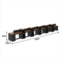 Ver imagem 6 de Estação de Trabalho 12 Lugares Office Smart 12 Mesas 10 Armários 1 Aparador - Preto e Cedro